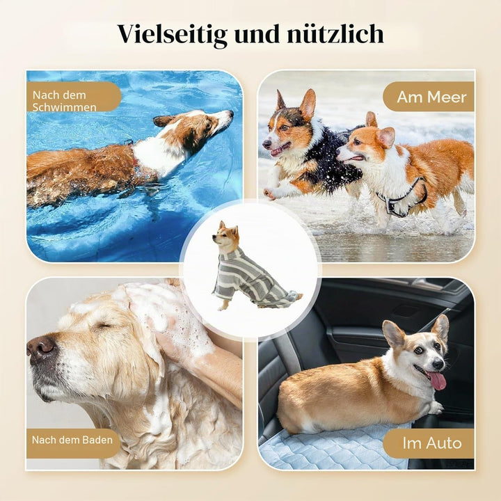 Hundebademantel, Hunde Bademantel Hund Ultra-Absorbierender, Einstellbar Hundehandtuch Schnell Trock