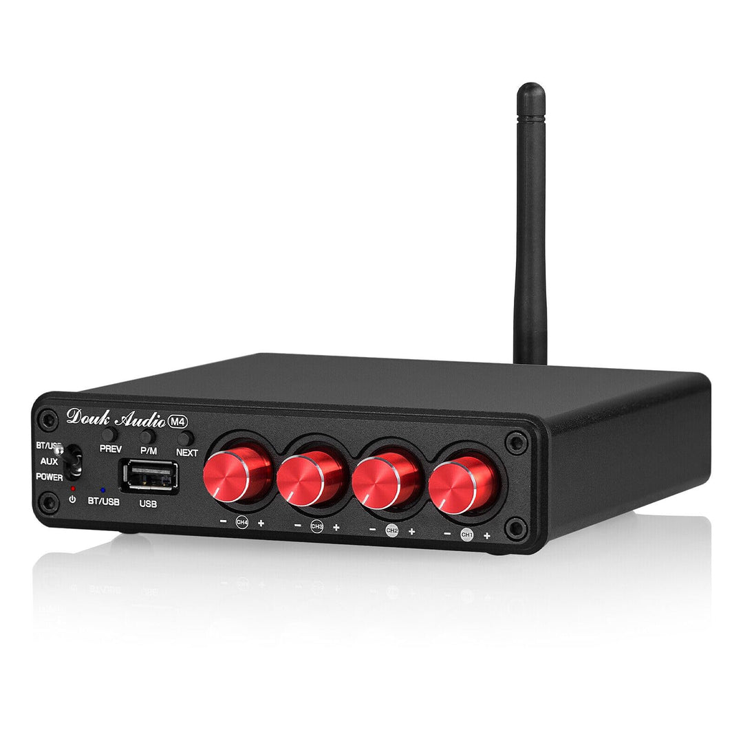Douk Audio HiFi Bluetooth 5.0 Digital Power Amplifier Stereo 2/4 Channel Audio Verstärker 50W x 4
