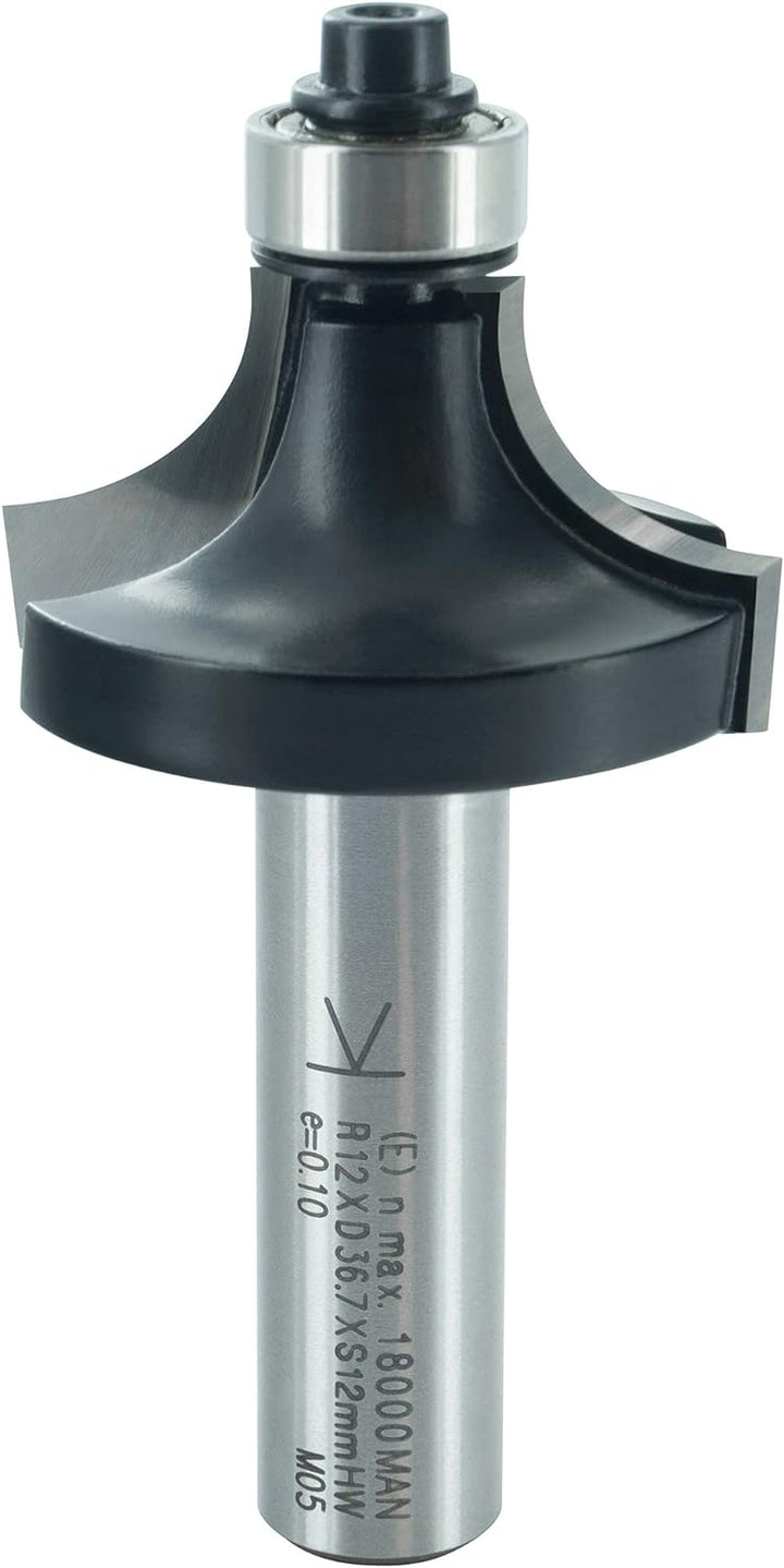 ENT 14378 Abrundfräser HW, Schaft (S) 12 mm, Durchmesser (D) 36,7 mm, NL 19 mm, R 12 mm, SL 40 mm, m