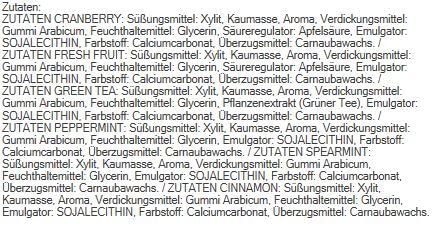 Miradent Xylitol Kaugummi, 6er Pack (Pfefferminze, Spearmint, Grüner Tee, Cranberry, Frucht, Zimt) 6