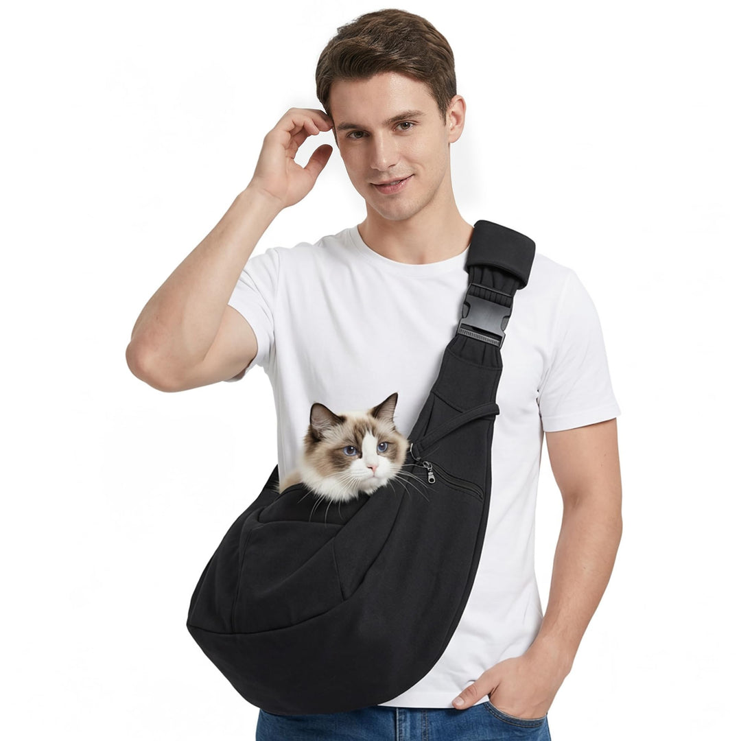 ALLSOPETS Hundetragetasche für Kleine Hunde und Katzen, Atmungsaktive Hundeschlinge mit Sicherheitsl