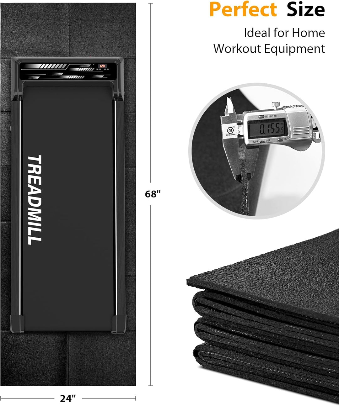 Walking Pad Laufband unter dem Schreibtisch für Zuhause/Büro, tragbares Laufband, 2,25 PS, Walking,