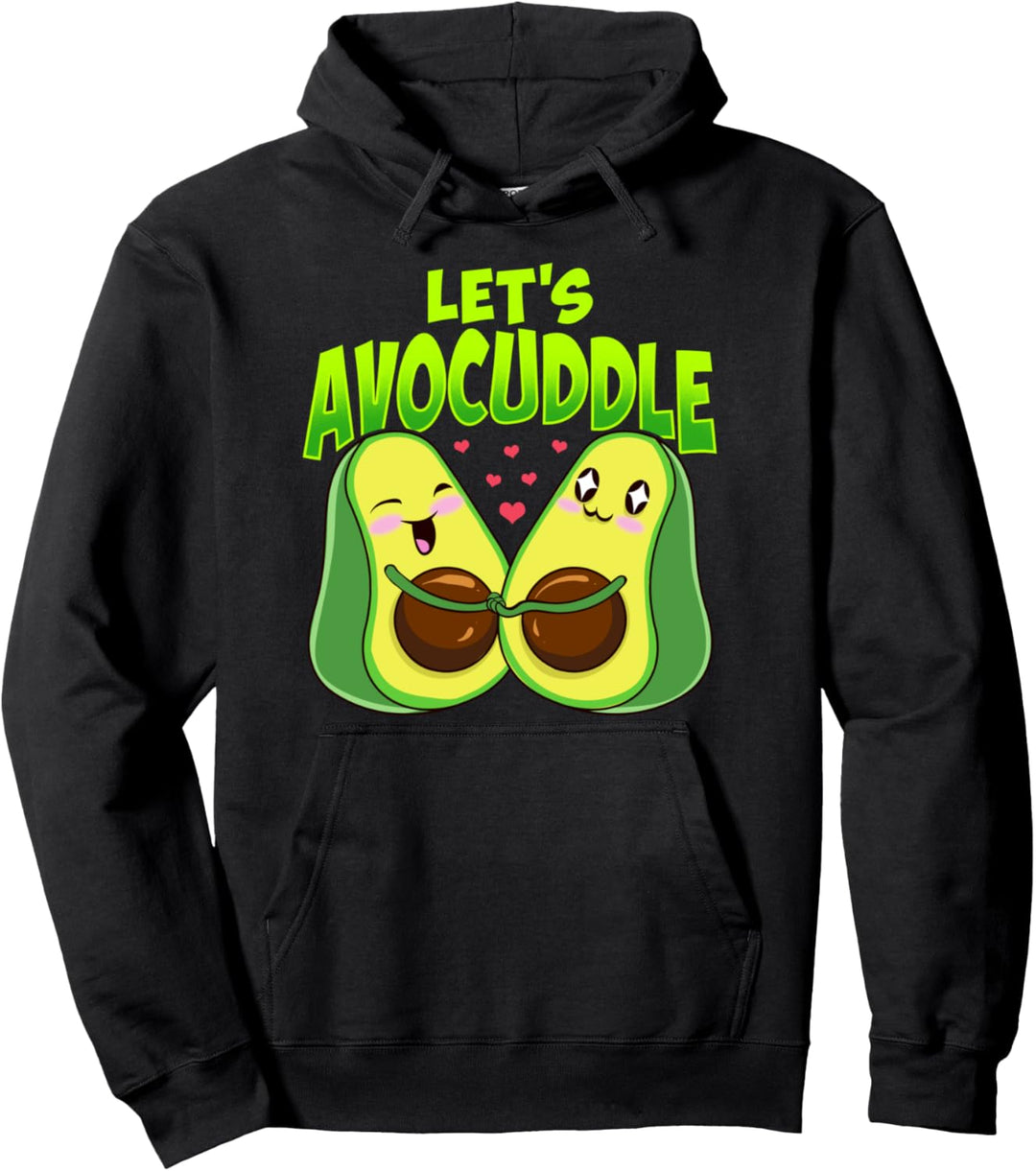 Let's Avocuddle Cute & Funny Avocado Pun Valentine's Day Pullover Hoodie