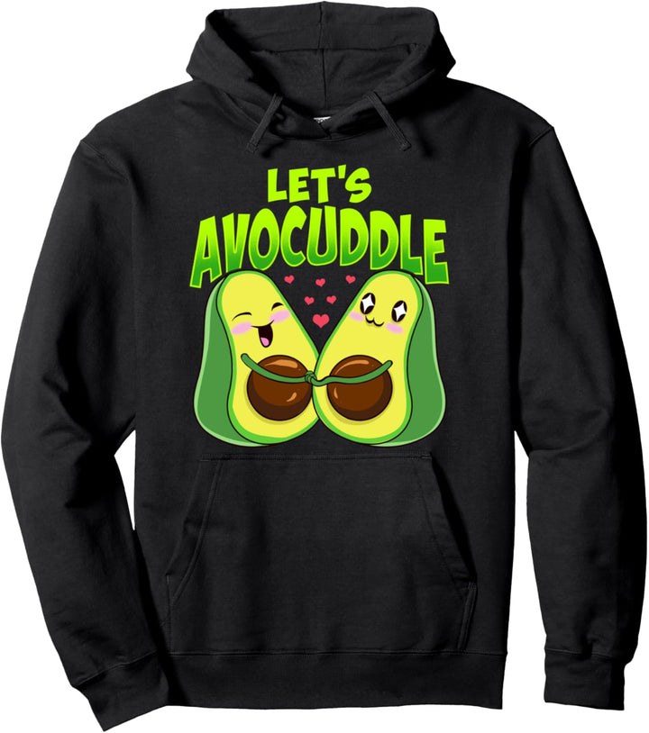 Let's Avocuddle Cute & Funny Avocado Pun Valentine's Day Pullover Hoodie