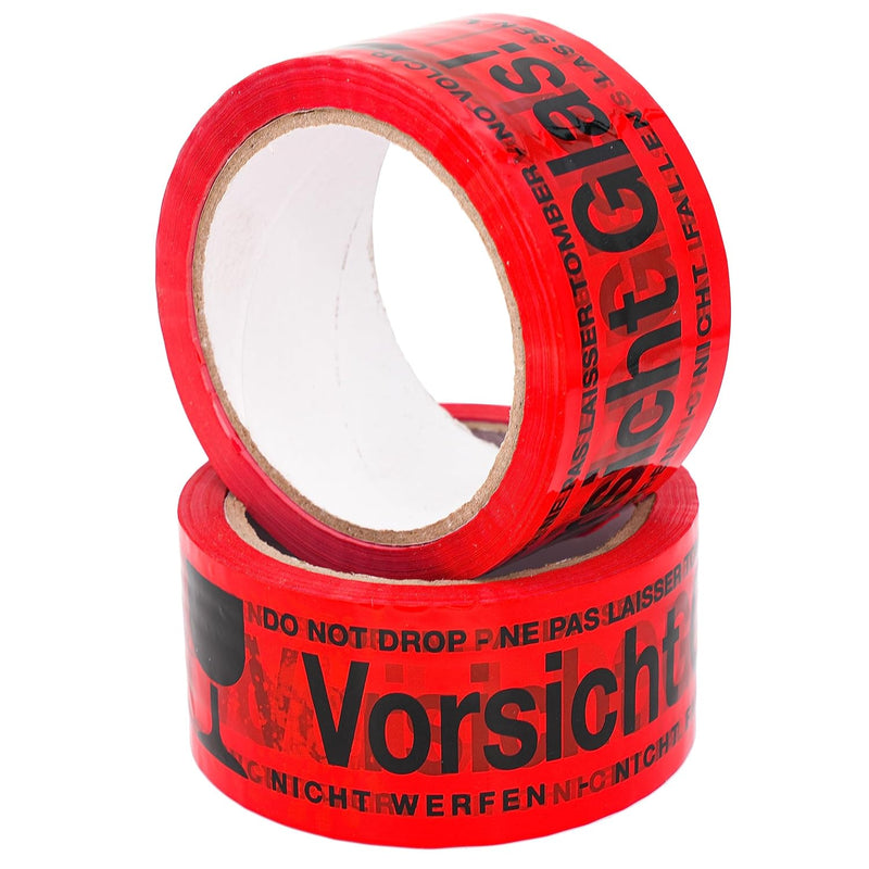 BIGtec 24 Rollen Paketklebeband Vorsicht Glas leise abrollend Klebeband Packband Paketband Verpackun