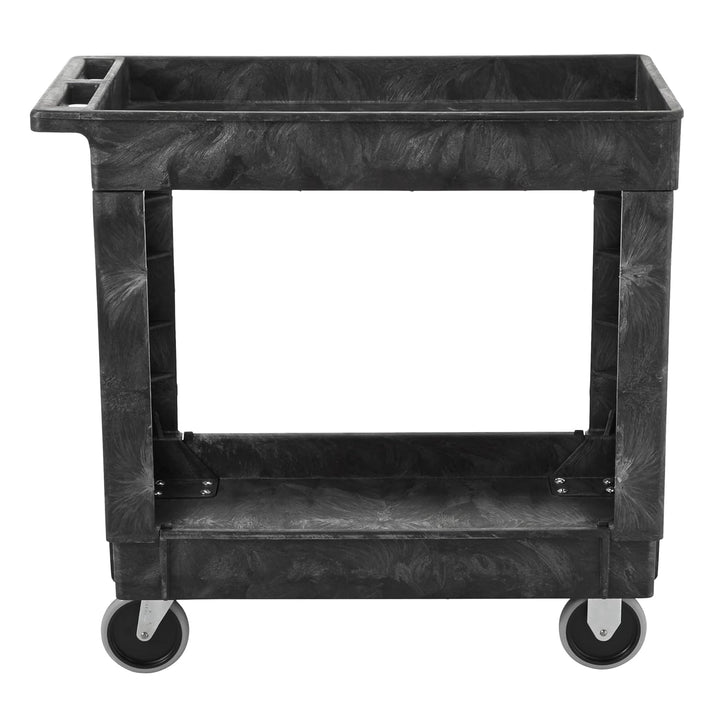 Rubbermaid Commercial FG9T6600BLA Service/Utility Cart, Two-Shelf, 300 lb capactiy, Black Bestseller