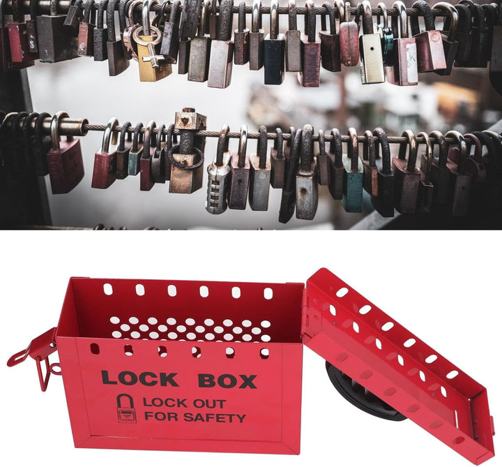 Ejoyous Lockout Tagout Box, Gruppenschloss-Box mit 12 Steckplätzen Sicherheitsgruppen-Schliessbox Vo