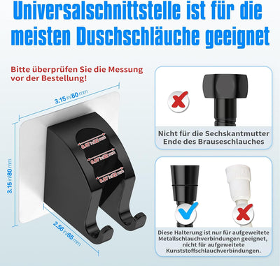 JONKEAN Duschbrause Halterung, Verstellbarer Handbrause Halterung Ohne Bohren, Stark Haftender Dusch