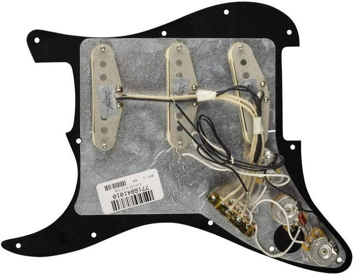 Fender Strat Pickguard, vorverkabelt, Custom Shop Custom '69 SSS, schwarz, 11-Loch, PG Schwarz Brauc