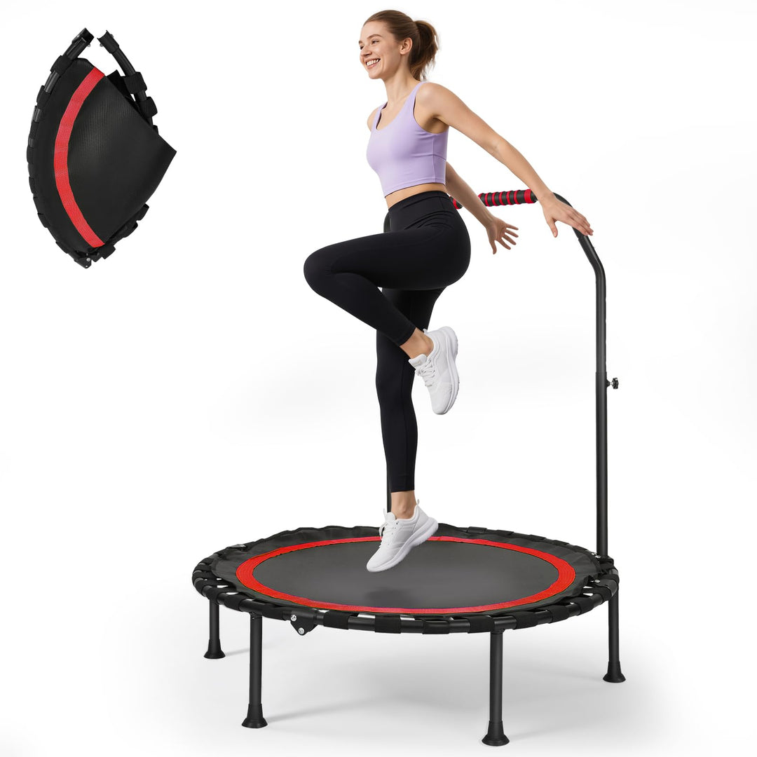 Fitness-Trampolin, tragbares 101 cm/39,76 Zoll faltbares Rebound-Trampolin,leises Design,Tragkraft 2