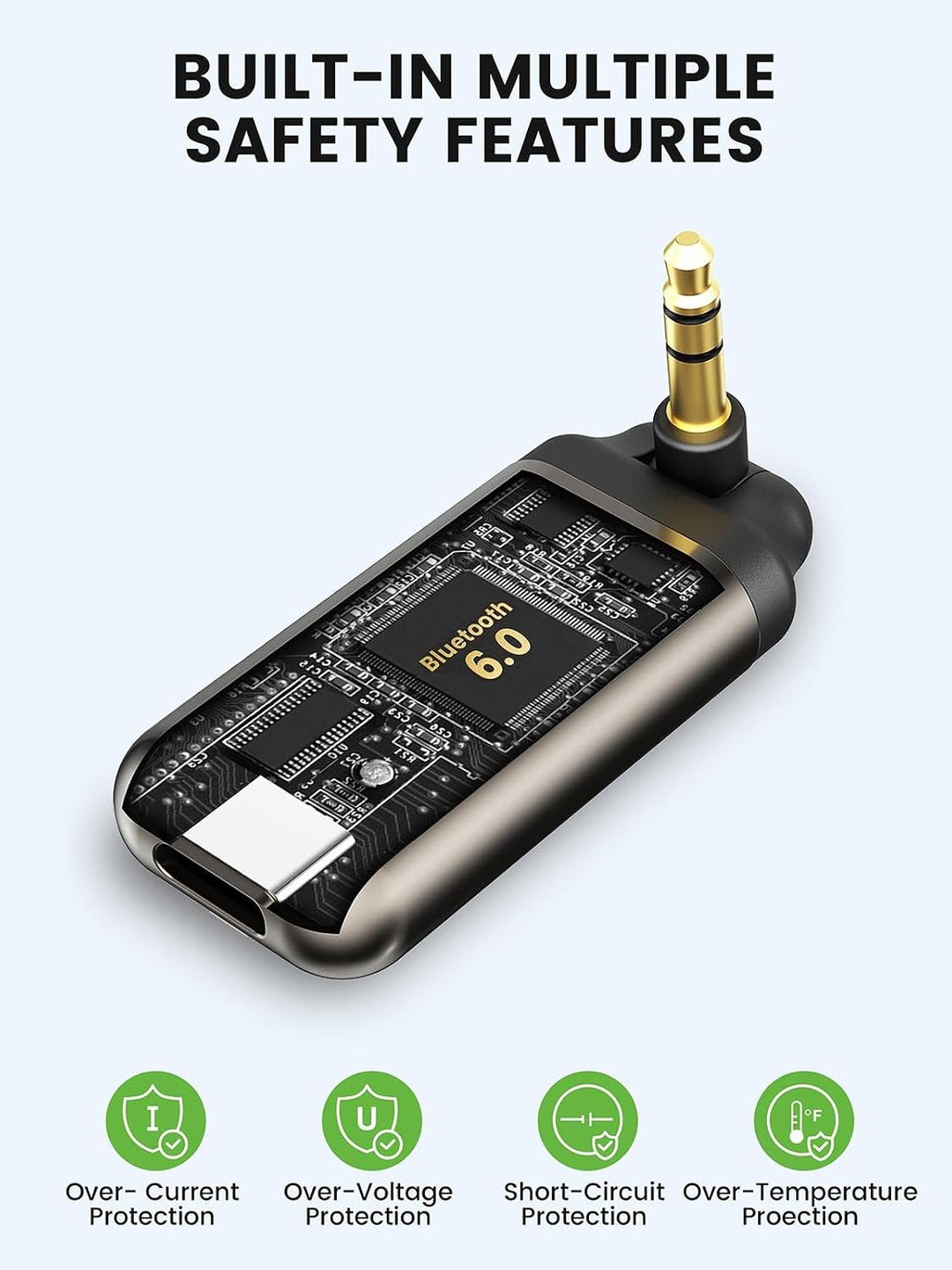 HVMLAK Air88 Aux Bluetooth 5.3 Adapter Auto, Empfänger mit Rotierbarem 3.5 Klinke, für Home Stereo,