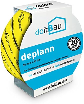 4x doitBau deplann Profi Dampfsperrklebeband gelb 50mm x 25m - Hochleistungsklebeband für Dampfsperr