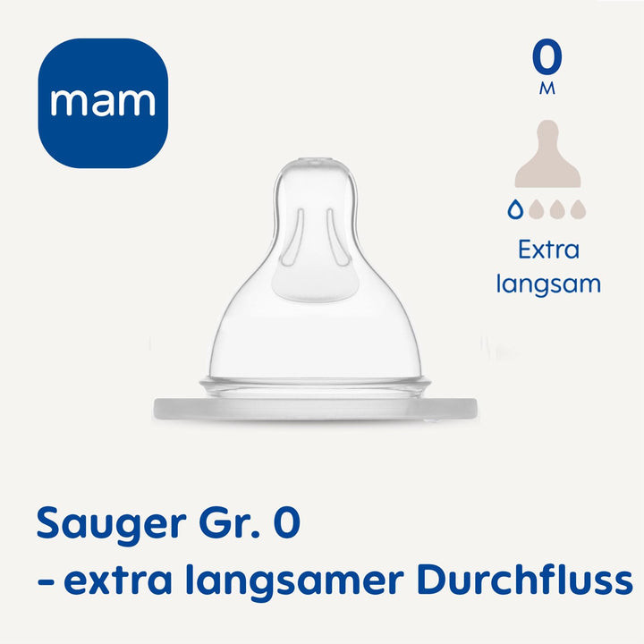 MAM Sparset III Anti-Colic Starter-Set mit Anti-Kolik Flaschen Set + 2 Sauger Gr.0 (speziell für Frü
