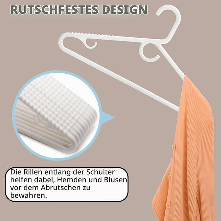 Amber Home 36 Stück 42,5cm Weisse Kleiderbügel - Rutschfeste Kunststoff Kleiderbügel für Mantel, Jac