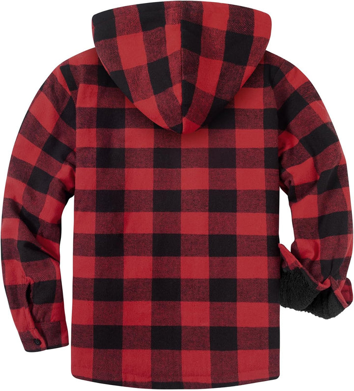 SwissWell Herren Hemdjacke Verdicken Kariertes mit Zipper Flanelljacke Plüschfutter Freizeit Gefütte