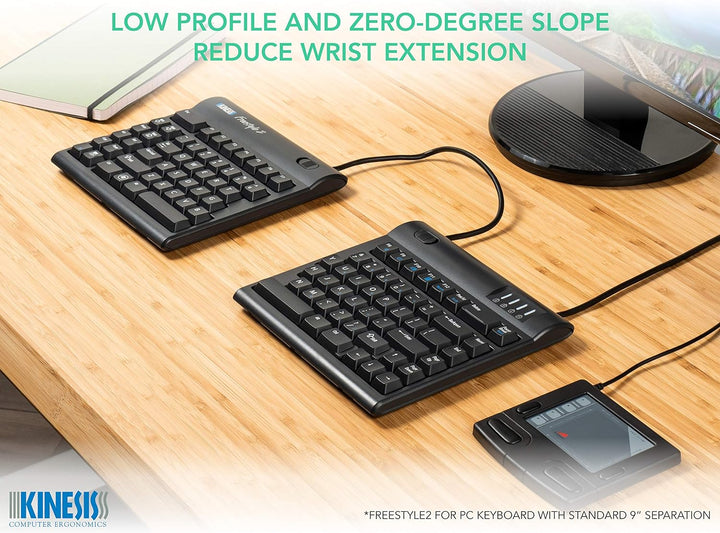 Kinesis KB800PBUS20 T34 Freestyle2 Tastatur US Layout QWERTY 50,8 cm (20 Zoll) schwarz