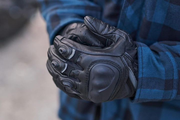 SHIMA SPARK 2.0 Motorradhandschuhe Herren | Touchscreen, Sommer, Sport Leder Handschuhe mit TPU Knöc