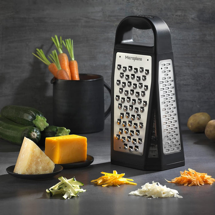 Microplane Turmreibe mit 5 Reibflächen in Fein, Grob, Sehr Grob, 2-Wege-Schneide & grosse Raspel mit