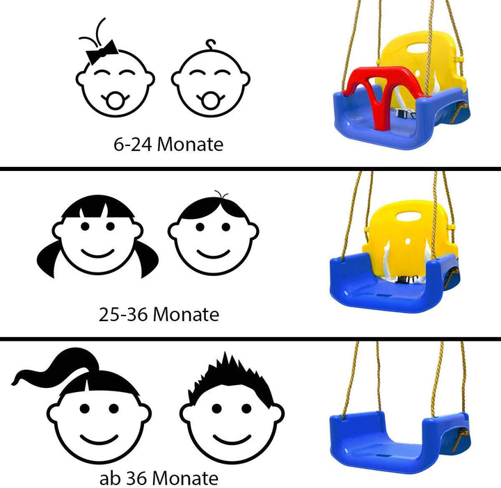 LittleTom 3-in-1 Babyschaukel Outdoor ab 6 Monate - 40x43x33 Gartenschaukel Baby Schaukel Kleinkinde
