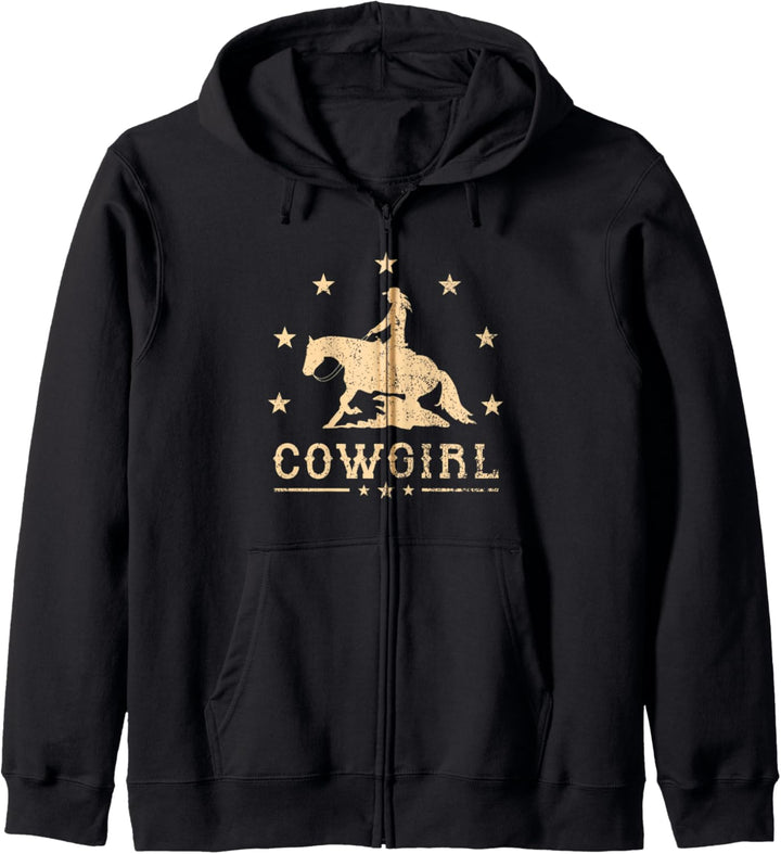 Westernreiter Reining Quarter Horse Sliding Stop Cowgirl Kapuzenjacke