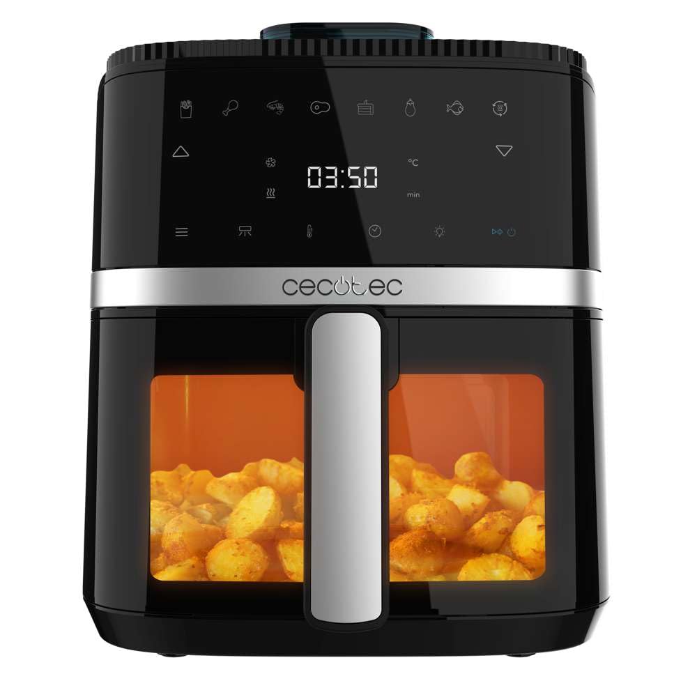 Cecotec Heissluftfritteuse 5 L Cecofry Drip 5000 Air Fryer ohne Öl. 1500 W, Wasserspray, 8 Menüs, Pe