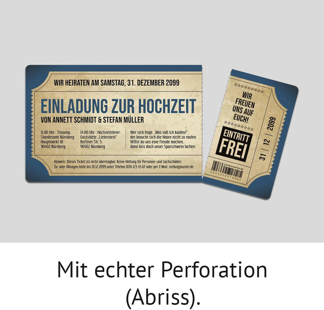Kartenmachen.de Personalisierte Einladungskarten zur Hochzeit (ab 10 Stück Sets selbst gestalten) al