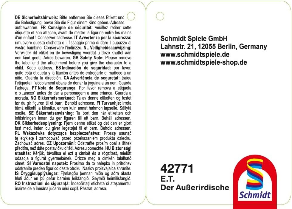 Schmidt Spiele 42771 E.T. Der Ausserirdische, Plüschfigur 24 cm, 40 Jahre Edition