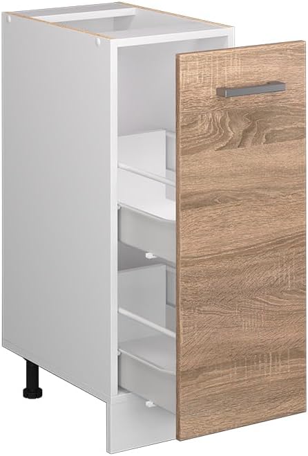 Vicco Apothekerschrank R-Line, Sonoma/Weiss, 30 cm ohne Arbeitsplatte Sonoma Apothekerunterschrank 3