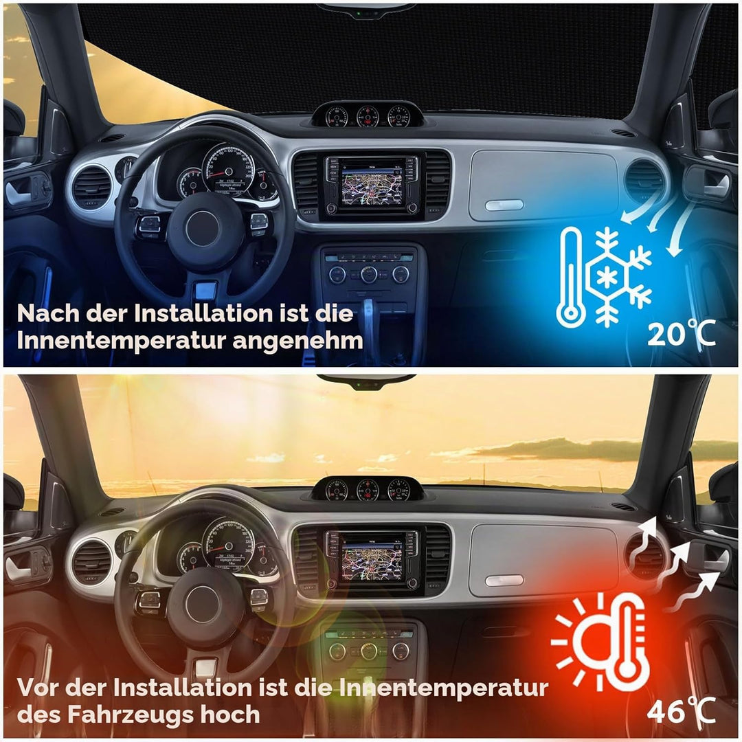 wasserdichte Autoabdeckung für VW Beetle 1960-2023, 210D Allwetter-Vollständige Autoabdeckung mit Re