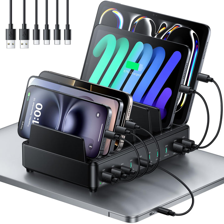 Rocoren 400W Ladestation Mehrere Geräte USB C Charging Station, GaN PD100W 10 Anschlüsse Familien Ha