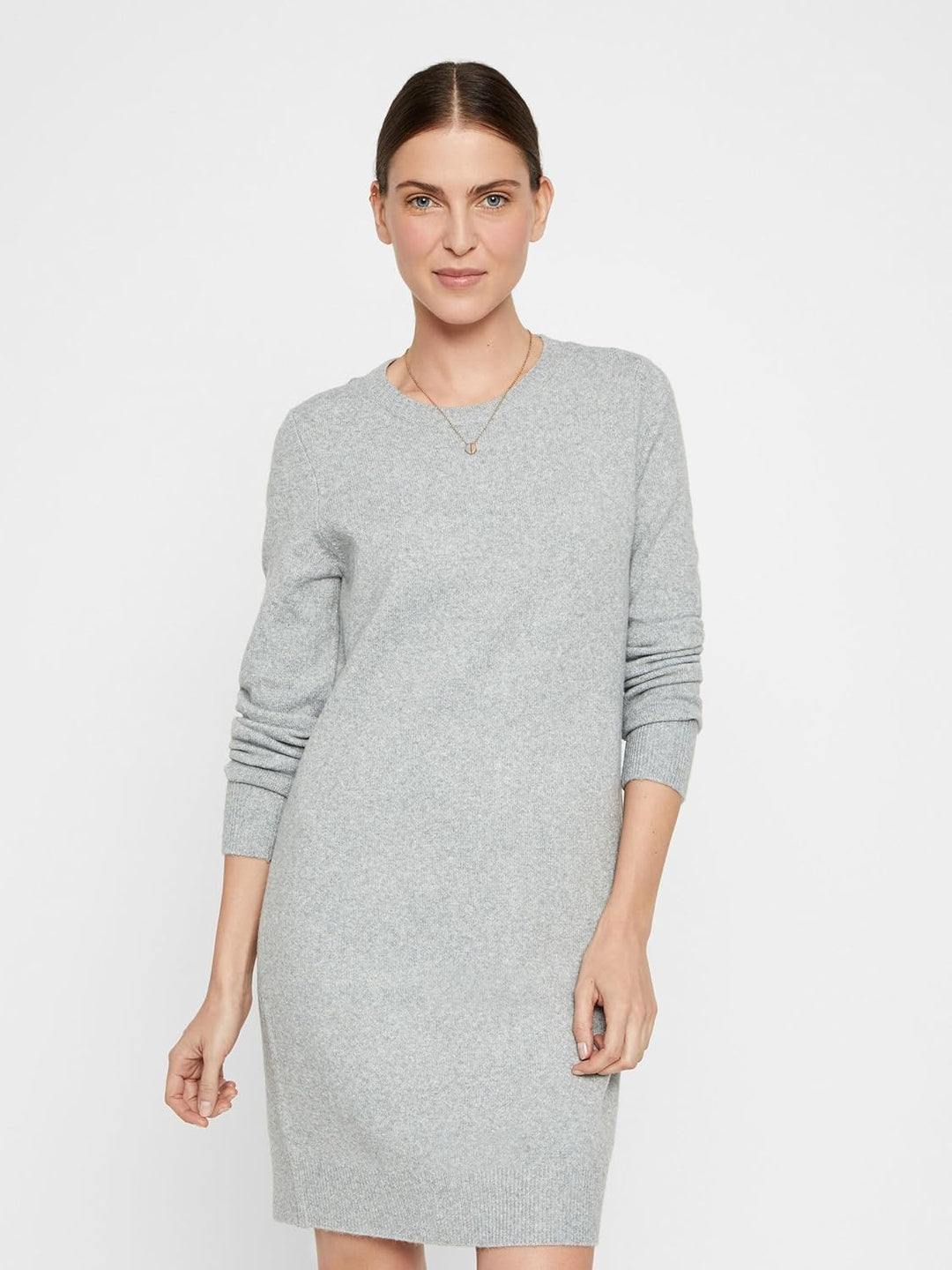 VERO MODA Damen Kleid 10215523 XS Light Grey Melange, XS Light Grey Melange
