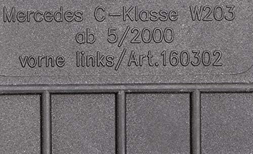 Fussmatten Vorne, Hinten + Tunnel Matte 5er Set für Mercedes Benz C-Klasse S W CL 203 2000-2007 Gumm
