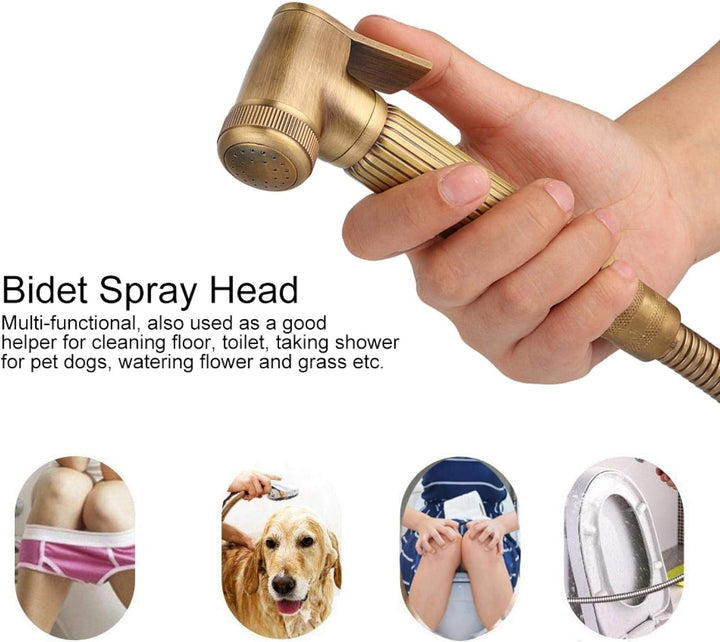 Handheld Bidet Sprayer Set Vintage Messing Bidet Wasserhahn Sprayer Badezimmer Duschkopf Inklusive H