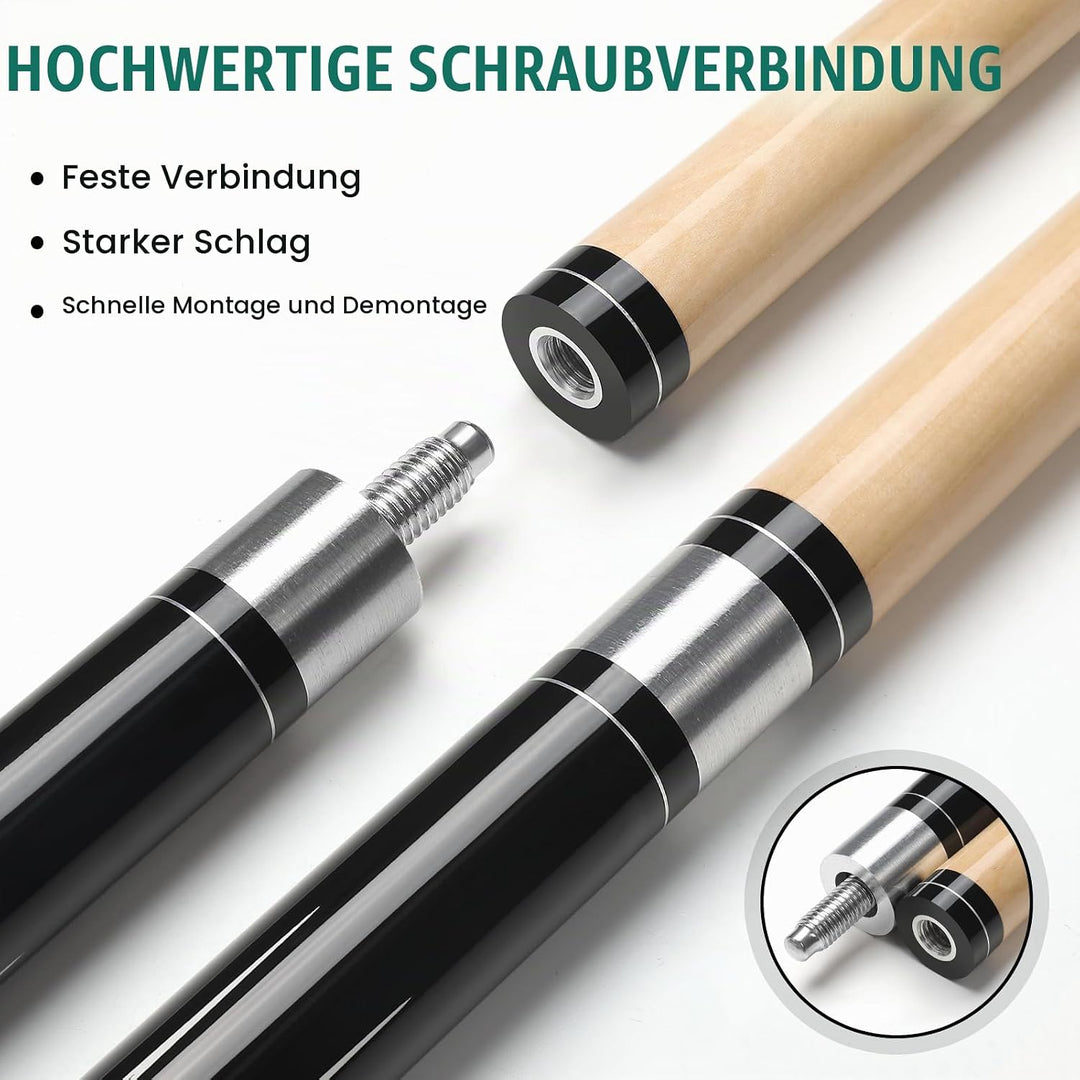 Pool Queue, 58 Zoll Billard Queue Hardwood Pool Cue 13mm Spitzen für Professionelle Billardspieler,