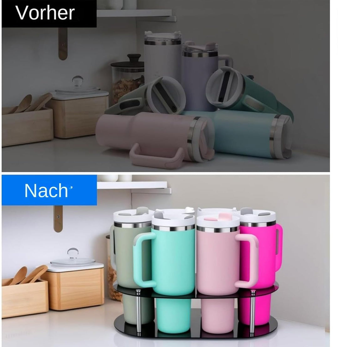 Wasserflaschen Aufbewahrungs Organizer - Wasserflaschen Organizer für Schrank - 6-Fach Getränkebeche