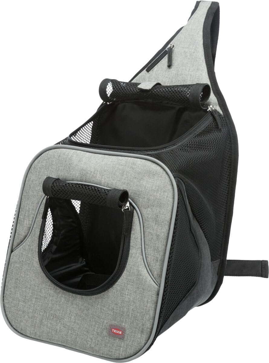 Trixie 28941 Fronttasche Savina, 30 × 33 × 26 cm, schwarz/grau