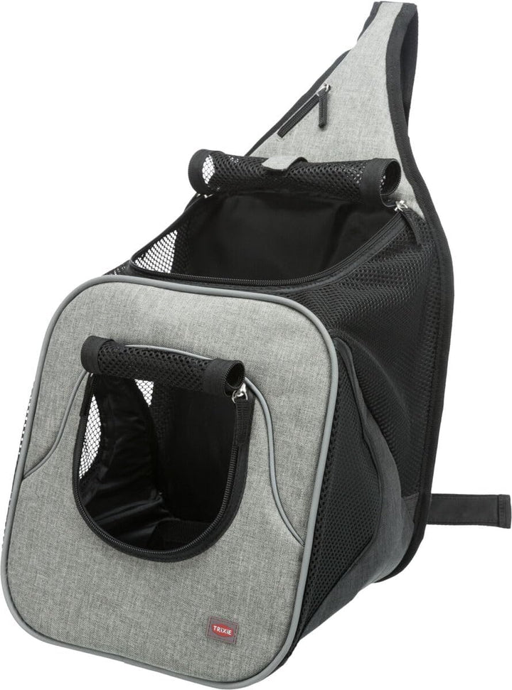 Trixie 28941 Fronttasche Savina, 30 × 33 × 26 cm, schwarz/grau