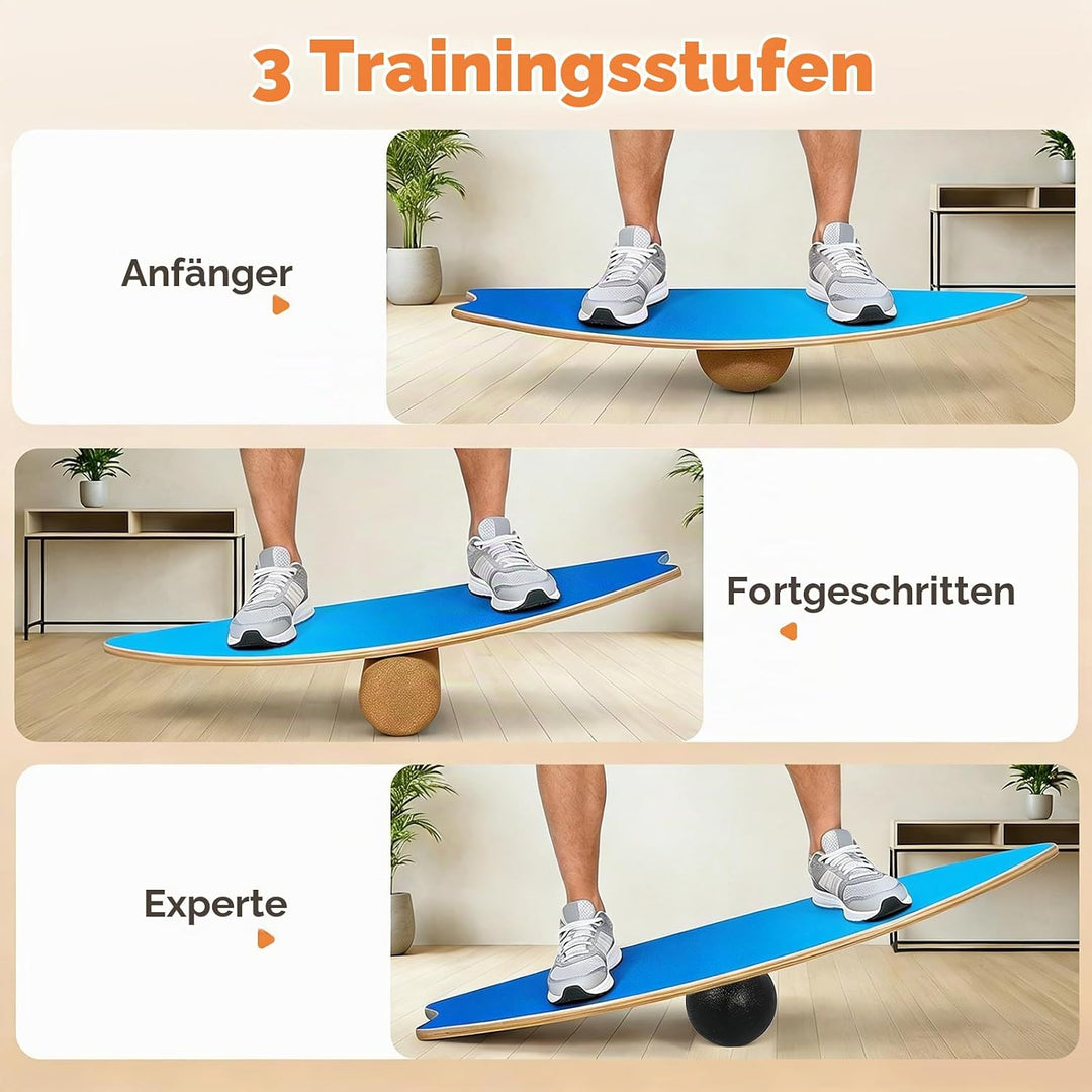 Balance Board für Erwachsene - Gleichgewichtstraining &amp; Core Training für Heimtraining, Holz Wobble