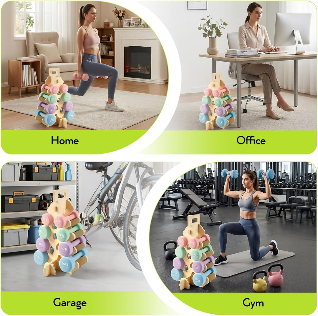 Hantelständer, 4 Etagen A-Rahmen Design Hanteln Set Für 3–7-Kg Hanteln, Gymnastikhanteln Für Das Fit