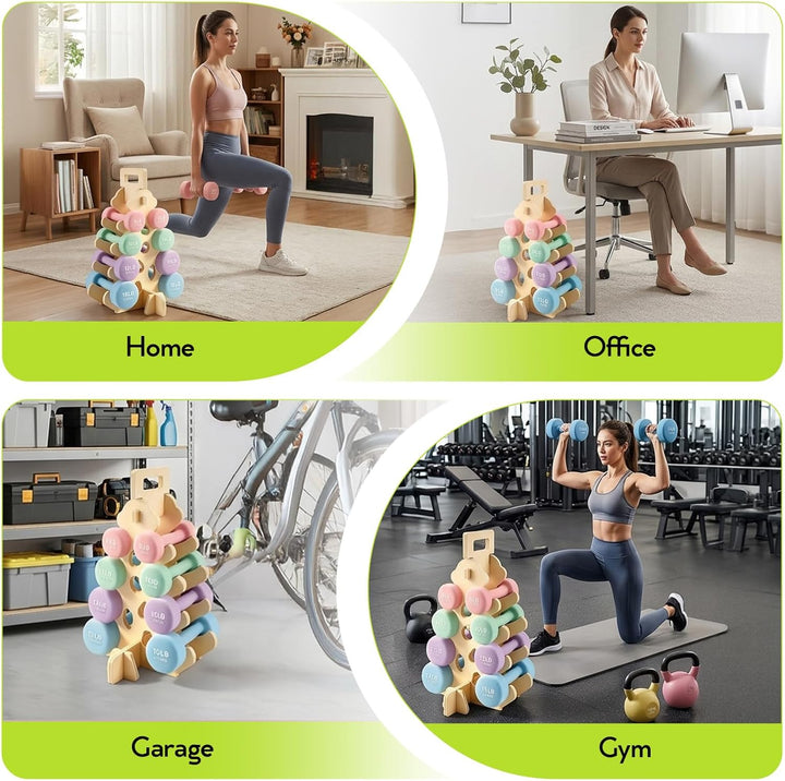 Hantelständer, 4 Etagen A-Rahmen Design Hanteln Set Für 3–7-Kg Hanteln, Gymnastikhanteln Für Das Fit