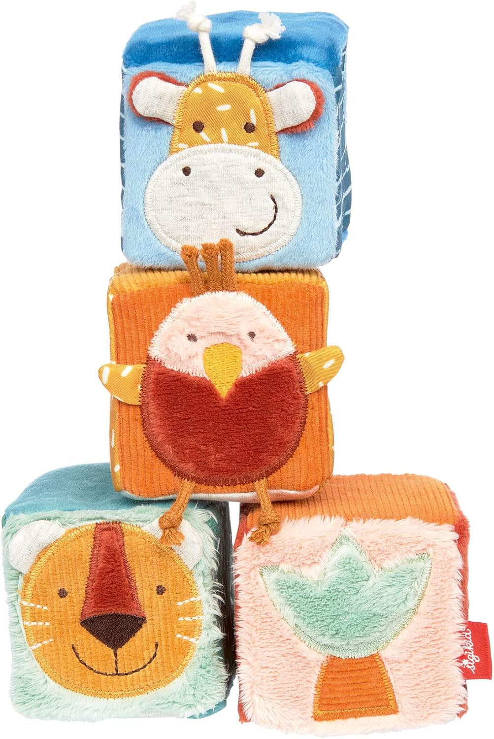sigikid 43226 Babyspielzeug Stoffwürfel, Mehrfarbig/Würfel-Set, Mehrfarbig/Würfel-set