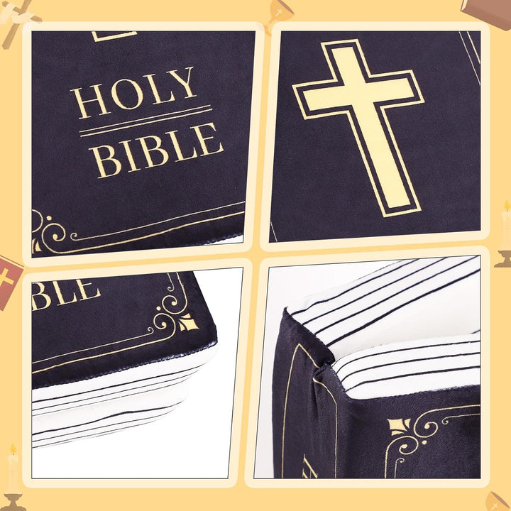 Bibelkissen, 33 x 22 x 9 cm, Kissen in Buchform aus Samt, das sich öffnet, religiöse Geschenke, Oste
