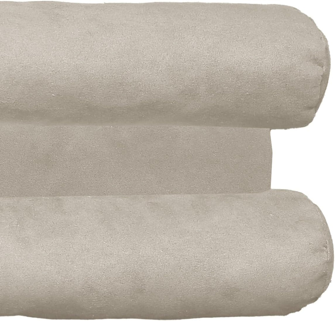 Atout Ciel Zugluftstopper, doppelt, aus Veloursleder, 80 cm, Beige, Beige