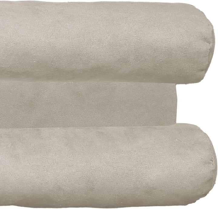 Atout Ciel Zugluftstopper, doppelt, aus Veloursleder, 80 cm, Beige, Beige