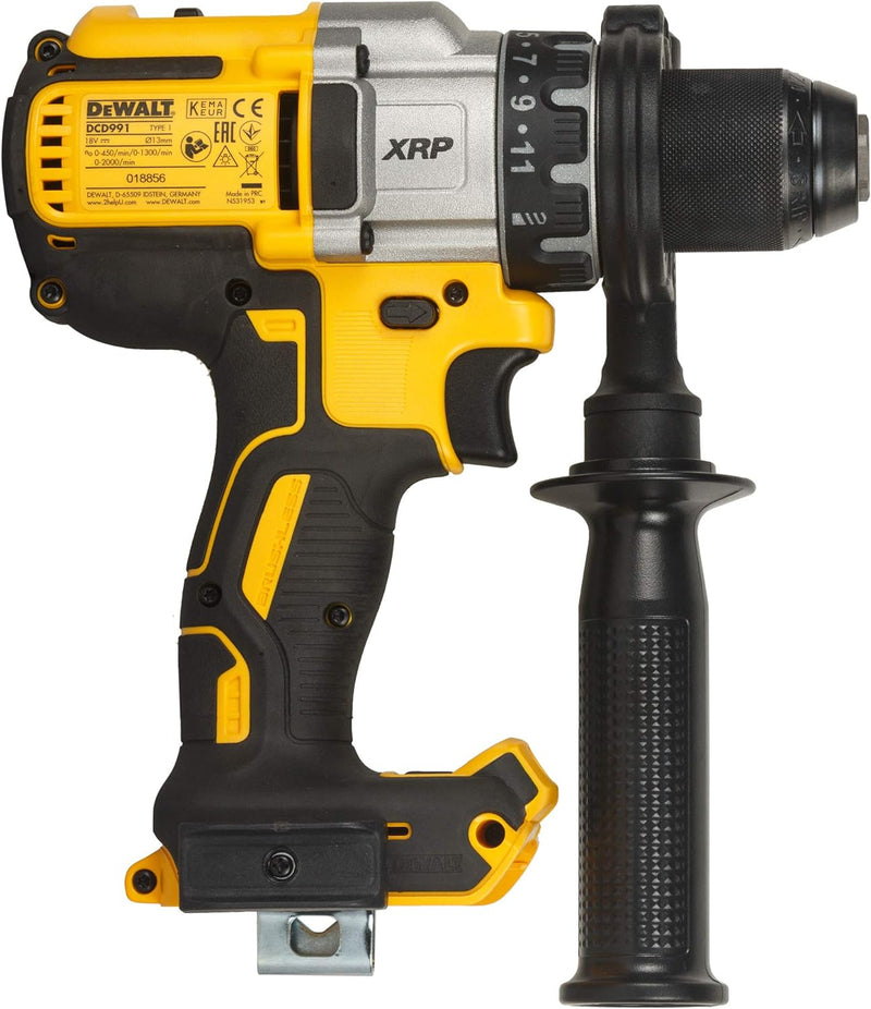 Dewalt 18 Volt 3-Gang Akku-Bohrschrauber DCD991NT (3-Gang Vollmetallgetriebe, bürstenloser Motor, 11