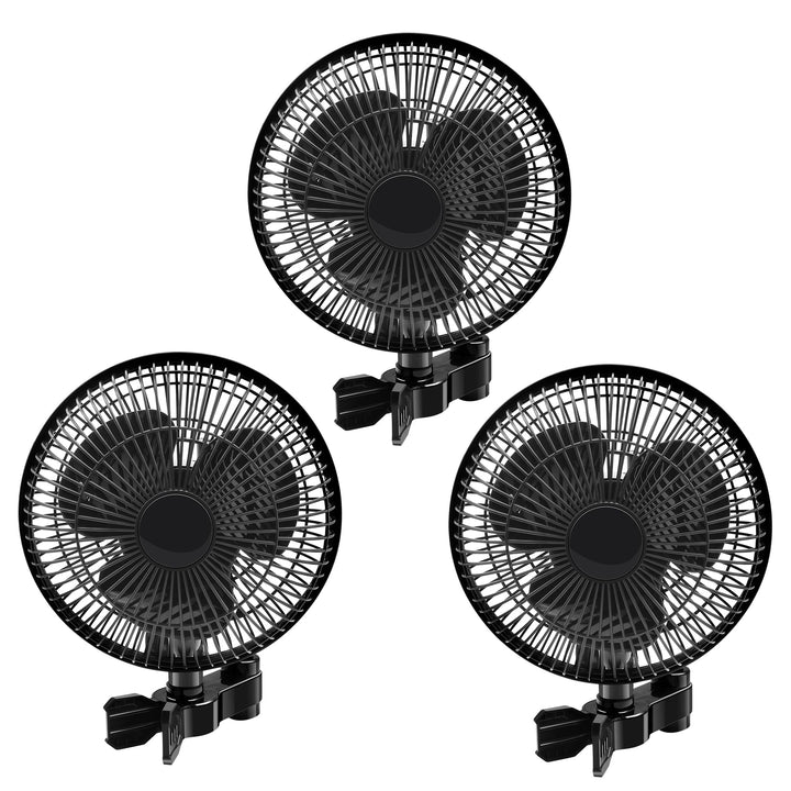3 Stück Oszillierender Clip Ventilator, 2 Geschwindigkeitsstufen Grow Ventilator, 25W Oszillierender