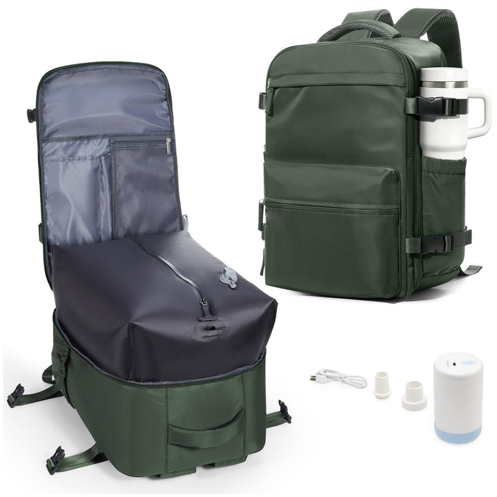 BOXSAM Vakuum Rucksack Handgepäck Airbag mit Pumpe Travel Vacuum Backpack Reisen Tagesrucksack Wasse
