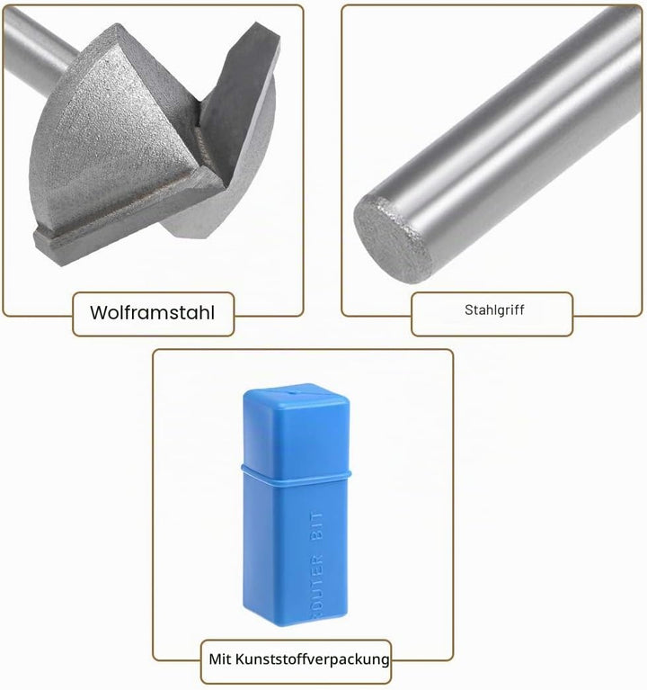 sourcing map 120 Grad V Nut Fräser 32 mm Durchmesser mit 6 mm Schaft Titanstahl bestückter V Nut Bit