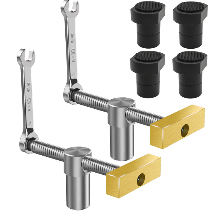 2 Stück Tisch Werkbank Klemme mit 4 Stück Bank-Hunde für Bankhaken 20mm-Loch, Holzbearbeitung Schrei