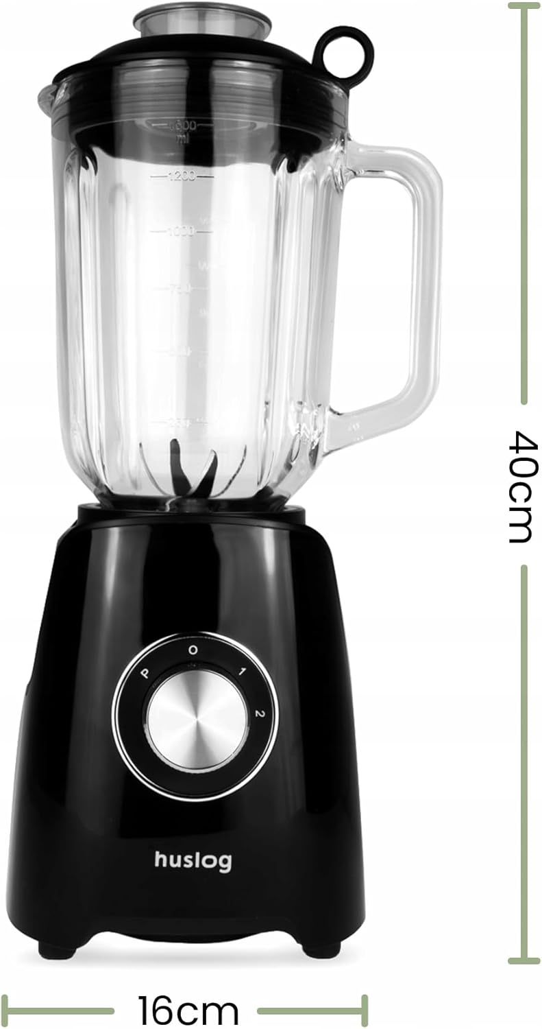 Standmixer Bechermixer, Smoothie, Smoothie-maker, Behälter, 1200W, Schwarz, Schwarz HUS1007